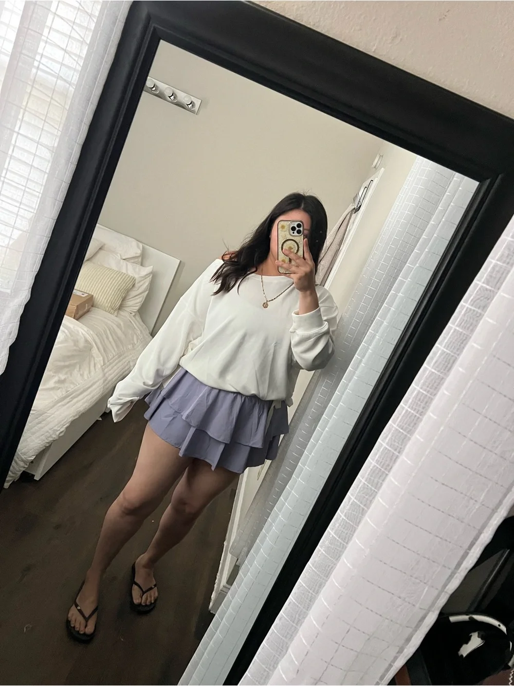 White Off-Shoulder Modal Sweatshirt